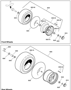 Wheels And Tires Group Diagram and Parts List for 2690930-01-MT24520H 2012 Briggs and Stratton Lawn Tractor